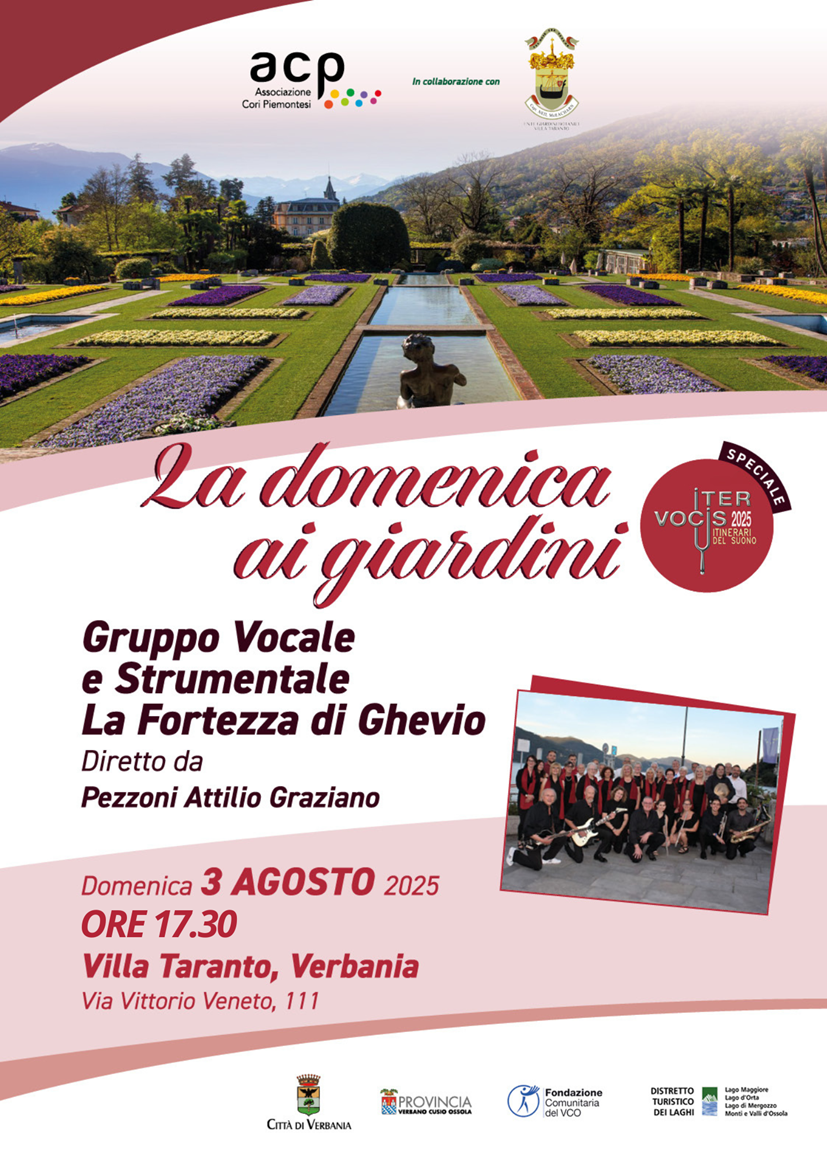 locandina concerto cori e domenica ai giardini