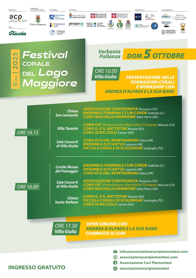 Locandina evento cori piemontesi